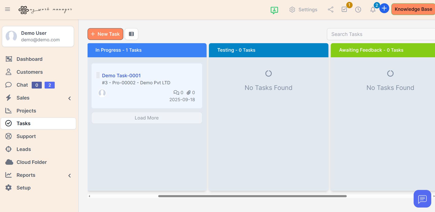 Tasks Screenshot